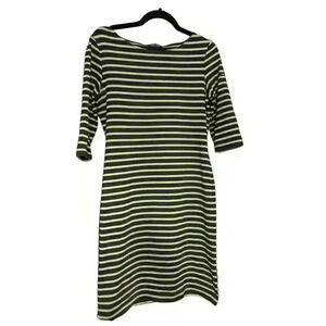 Saint James Women's Striped Dress Size 8 Green Navy Knee Length Casual